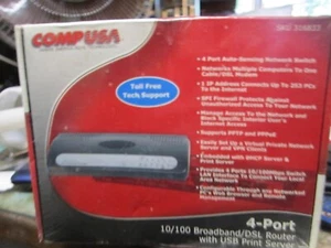 CompUSA 4-Port 10/100 Breitband/DSL Router mit USB Druckserver - Bild 1 von 1