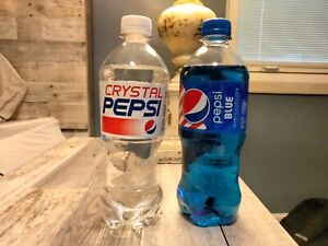 Crystal Pepsi AND Pepsi Blue Duo! (Both rare and discontinued)! 