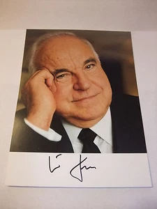 j AK Autogrammkarte Groß - Foto mit Original Autogramm Helmut Kohl handsigniert - Picture 1 of 1