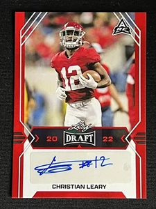 2022 Leaf Draft ARC Red Christian Leary Autograph RC #BA-CL1 - Picture 1 of 2