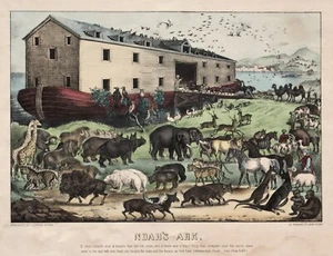 Currier and Ives : "Noah's Ark" (1800s) — Giclee Fine Art Print - Picture 1 of 7