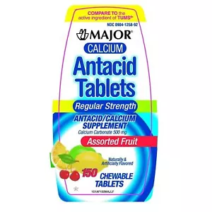 Major Calcium Antacids Chewable Tablets Mixed Fruit Flavors 150 count - Picture 1 of 1