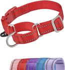Reflective Martingale Dog Collars Escape-Proof Anti-Pull Training Coller With Sa