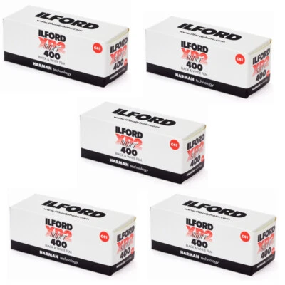5 Rolls Ilford XP2 Super 400 120 Black & White Negative Film FRESH DATE  - Image 1 of 3