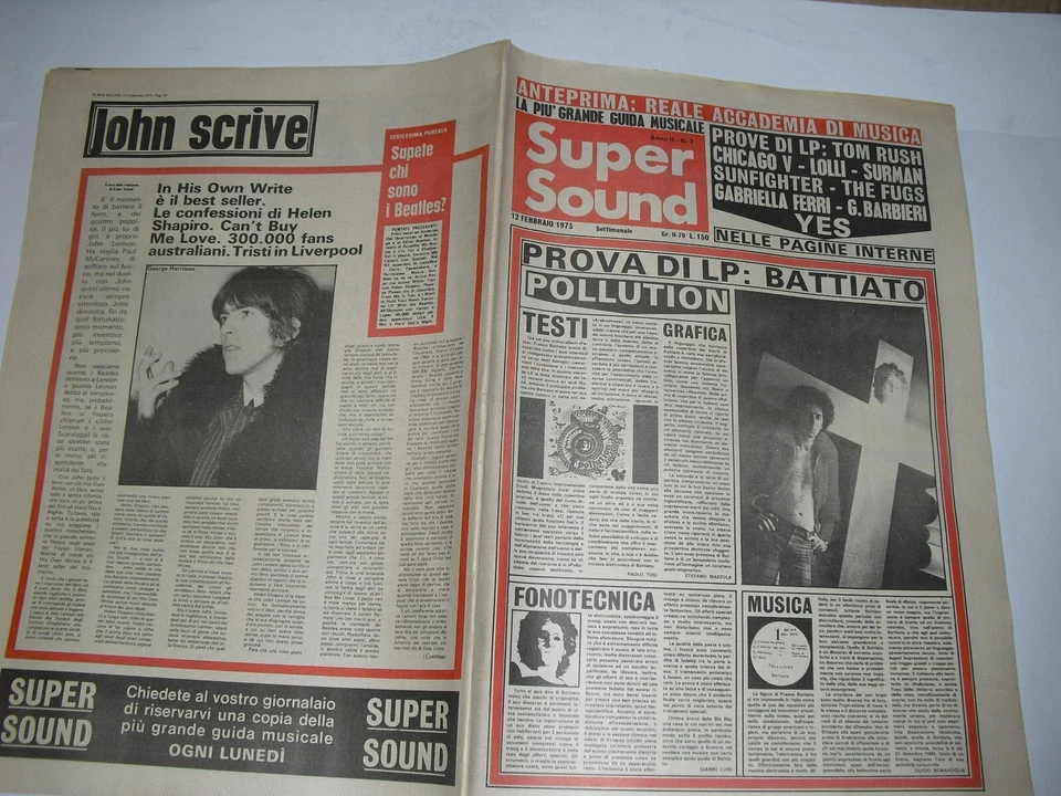 musica SUPER SOUND 12 febbraio 1973  BEATLES-BATTIATO- LOLLI- YES - Immagine 1 di 1