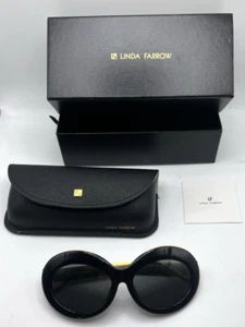 Women's Linda Farrow Black and Gold Sunglasses - Picture 1 of 16