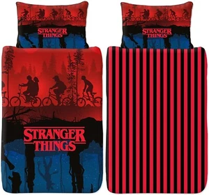 Funda nórdica individual Stranger Things diseño invertido oficial Netflix adolescentes - Imagen 1 de 4