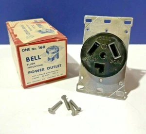 NEMA 10-30R Flush RECEPTACLE Power Outlet L Ground 2P 3W 30A 250V NEW 160B - Picture 1 of 6