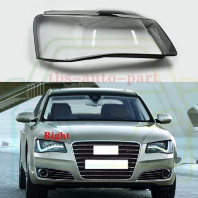 Cubierta de faro delantero derecho transparente PC + pegamento sellador para Audi A8 S8 D4 2011-2014 Foto 1 de 4