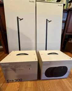 Sonos Era 300 Pair Black and Pair of Sonos Era 300 Stands Black - Picture 1 of 1