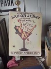 Sailor Jerry Spiced Rum Poster Woman in Martini Glass Color Signed 18X24