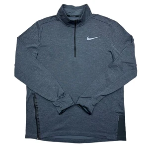 Nike Herren Therma 1/2 Zip Laufpullover Fleece gefüttert grau Gr. L Reißverschlusstasche - Bild 1 von 14