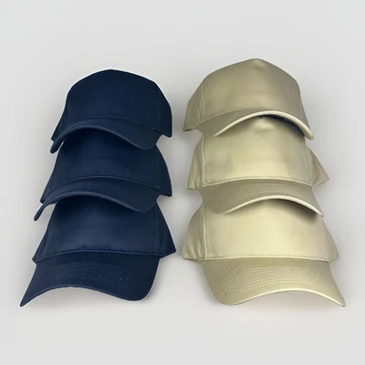 LOT OF 6: NEW OTTO Blank Hats Navy/Beige Snapback Caps For Patches & Embroidery - Image 1 of 4