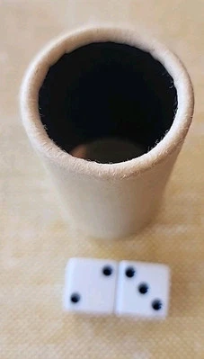 1989 Deluxe Parcheesi Game 1 Dice Cup &  2 Dices Replacements - Image 1 of 4