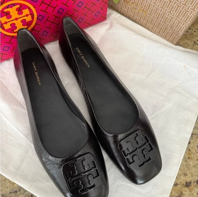 NUEVO TORY BURCH GEORGIA BALLET ATENEA CUERO DE BECERRO EN NEGRO Foto 1 de 4