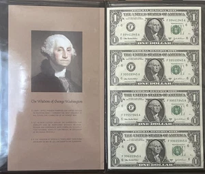 2003 A $1 Bills Uncut Sheet World Reserve Monetary Exchange In Book (2) - Picture 1 of 5