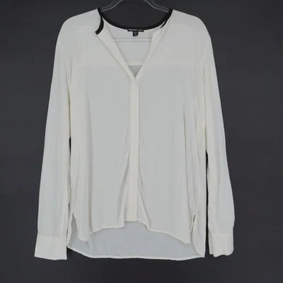 Blusa James Perse branca creme manga longa com botões tamanho 3 roupa de carreira escritório - Imagem 1 de 4