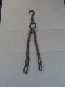 Hand Forged Wiffle Whiffle Tree Chain Set Blacksmith Made Decorator Item 'ZQ' - Picture 1 of 16