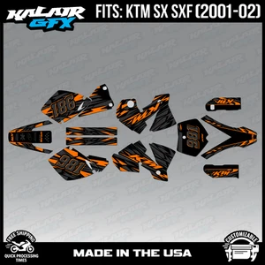 Graphics Kit for KTM SX SXF 125 250 380 520 525 (2001-2002) Twitch - Orange - Foto 1 di 4