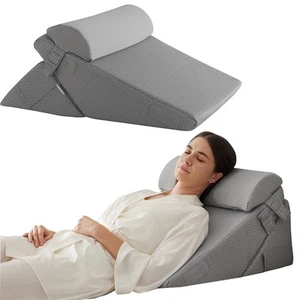 3Pcs Orthopedic Bed Wedge Pillow Set, Foam Wedge Pillow Post Surgery for Back... - Picture 1 of 6