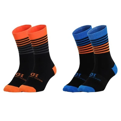 2 pares de calcetines de ciclismo para montar bicicleta deportes calcetines al tobillo XC MTB gris naranja Foto 1 de 4
