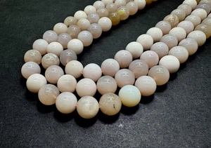 Natural Peru Peruvian Light Pink Opal Beads Round Smooth Gemstone Beads RN211 - Picture 1 of 5