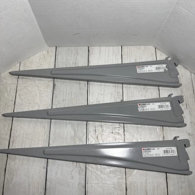 ClosetMaid Maximum Load 16" Gray Heavy-Duty Steel Closet Shelf Bracket 3 Pieces - Image 1 of 4