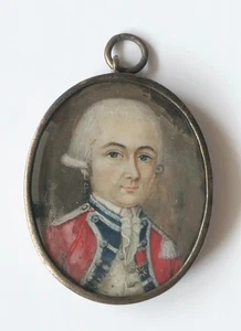 Miniature 18ème, portrait d'un officier, militaire décoré, époque Louis XVI - Foto 1 di 4