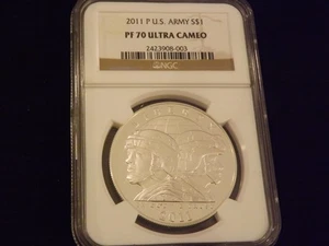 2011-P $1 US ARMY NGC PF 70 - Picture 1 of 2