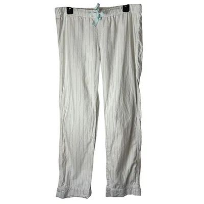 Pantalones de pijama J Crew para mujer pequeños blancos a rayas de algodón ropa de dormir para salón preppy Foto 1 de 4