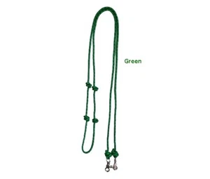 Horse Reins 8FT Poly Rope with Four Knots Nickel Plated Trigger Snaps KHR001 - Picture 1 of 14