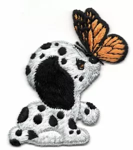 CACHORRO DÁLMATA con parche de hierro mariposa mascotas perros - Imagen 1 de 1