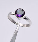 925 Solid Sterling Silver November Birth Gemstone Cut Mystic Topaz Ring