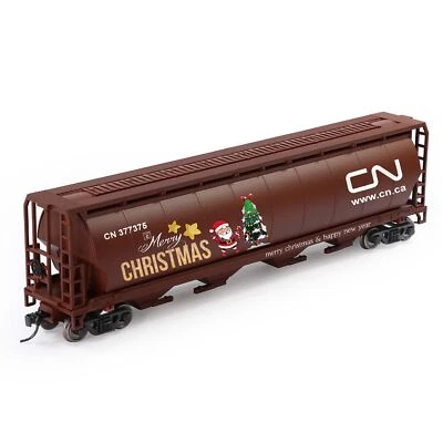 Evemodel HO Scale Cylindrical Covered Grain Hopper Car Christmas Graffiti Gift - Image 1 of 4