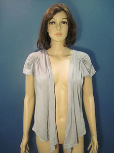 XL gray stretchy scrunch ruffle light throw jacket by APOSTROPHE - Picture 1 of 2