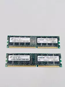 Lot 2 Crucial CT6464Z265.8T2 Memory Module 512MB DDR-266MHz PC2100 184-Pin DIMM - Picture 1 of 3