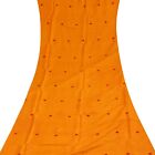 Swastik Vintage Sari gelb orange Restschrott 100 % reine Seide 5YD Handwerk Stoff