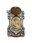 Antique Sterling Silver Rococo Hidden Photo Pocket Watch Fob Vesta Match Safe