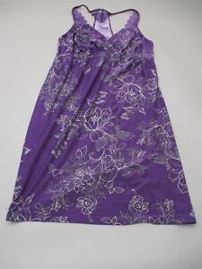 Gilligan & O'Malley Size XL Womens Purple Floral Sleepwear Unlined Babydoll 4J