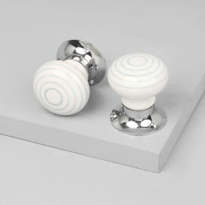 Grey Stripes Room Door Mortice Door Knobs Set for Room Doors 1516 - Image 1 of 4