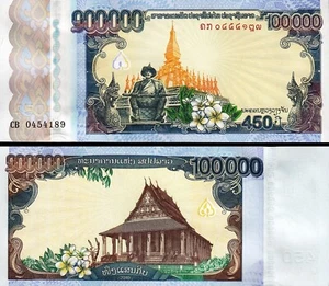 Lao Laos 100000 100,000 Kip 2010, UNC, Commemorative, 450th Anniversary, P-40 - Picture 1 of 3