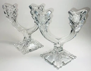 Vintage Art Deco Kristall Doppel Kerzenständer Kristall 24% Slowakei - Bild 1 von 7