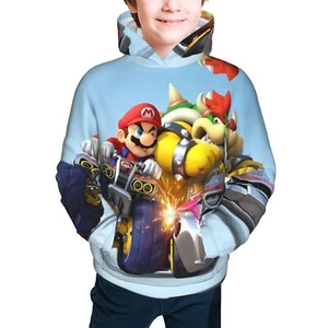 Super Mario Anime Hoodie Teens Sweatshirt Pullover Novelty Hoody Birthday Gifts - Picture 1 of 35