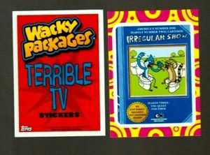 2014 Wacky Packages Series 1 "IRREGULAR SHOW" #7 Terrible TV Insert Sticker - Picture 1 of 1