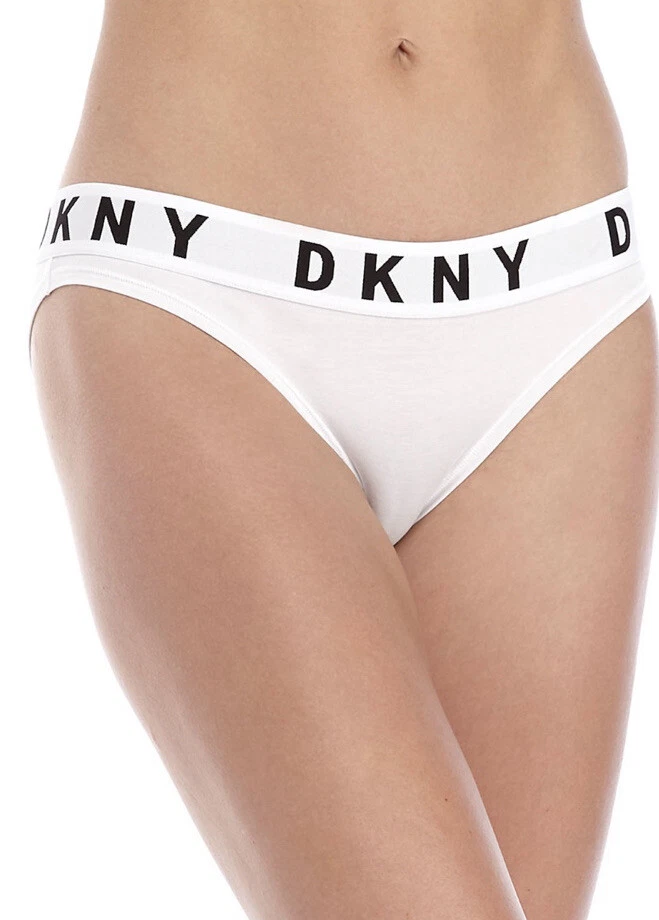 DKNY Women's Cozy Boyfriend Bikini White Size Medium M