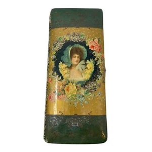 1900s Victorian Celluloid Elongated Cabinet Card Photo Album Brass Clasp 15 page - Picture 1 of 24