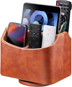 Remote Control Holder, Spinning Desk Organizer, Nightstand Bedside Caddy for TV - Picture 1 of 7
