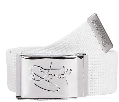 2Stoned Stoffgürtel Weiss 4 cm breit mit Chromschnalle Classic 120 cm lang - Bild 1 von 2