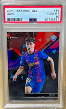 PABLO GAVI PSA 10 2021-22 TOPPS FINEST UEFA UCL #51 BARCELONA SPAIN ROOKIE CARD
