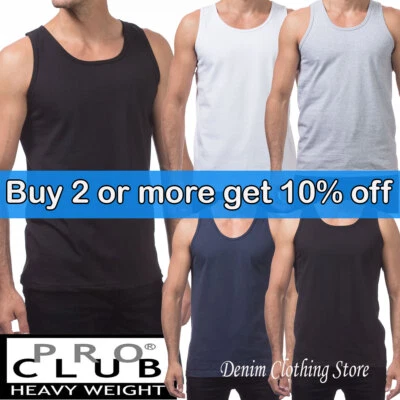 1 New PRO CLUB Heavyweight Tank Top Outerwear T-Shirt Undershirts Size M- 5XL - Image 1 of 4